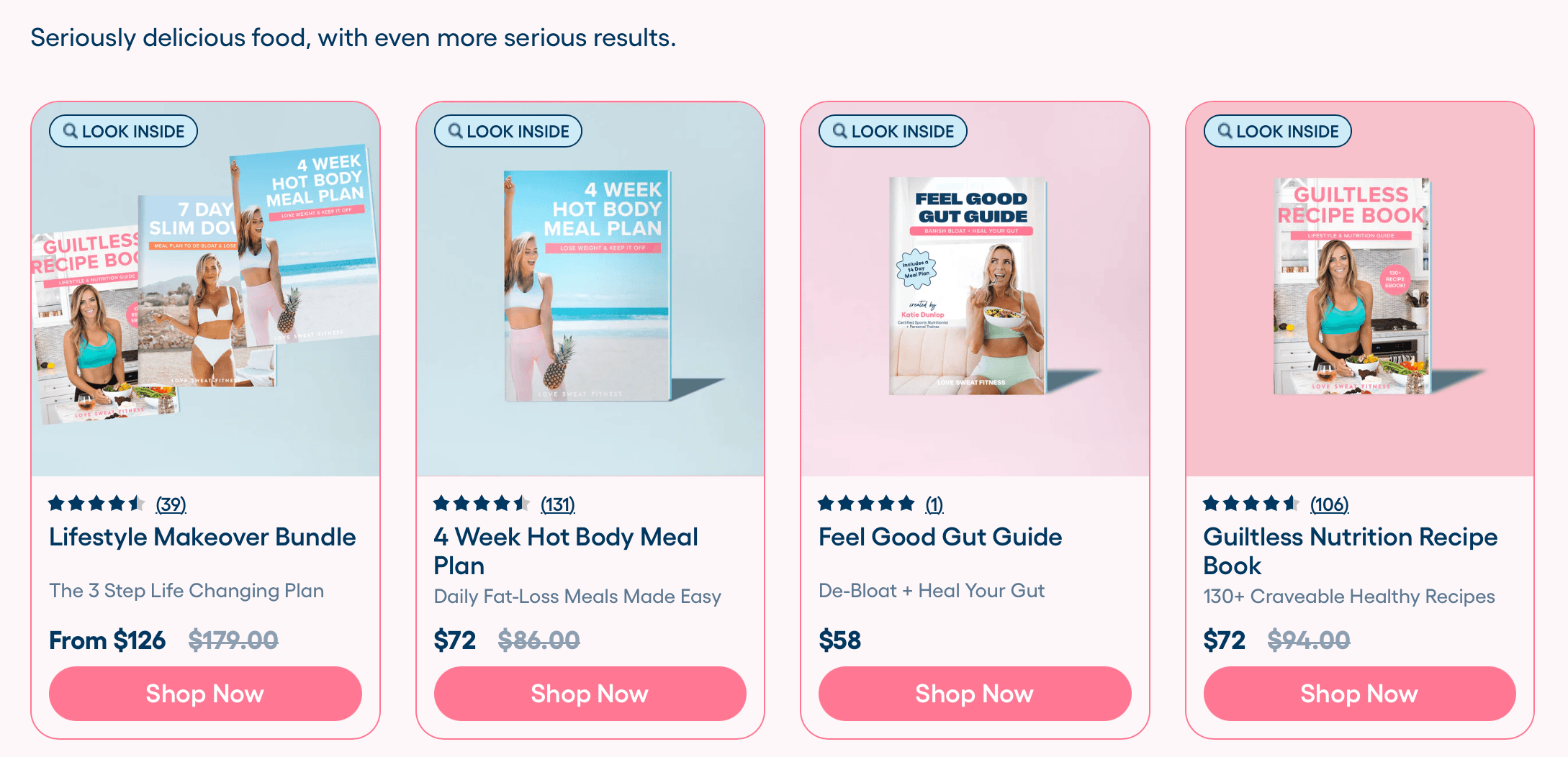 Love Sweat Fitness ebooks on pink