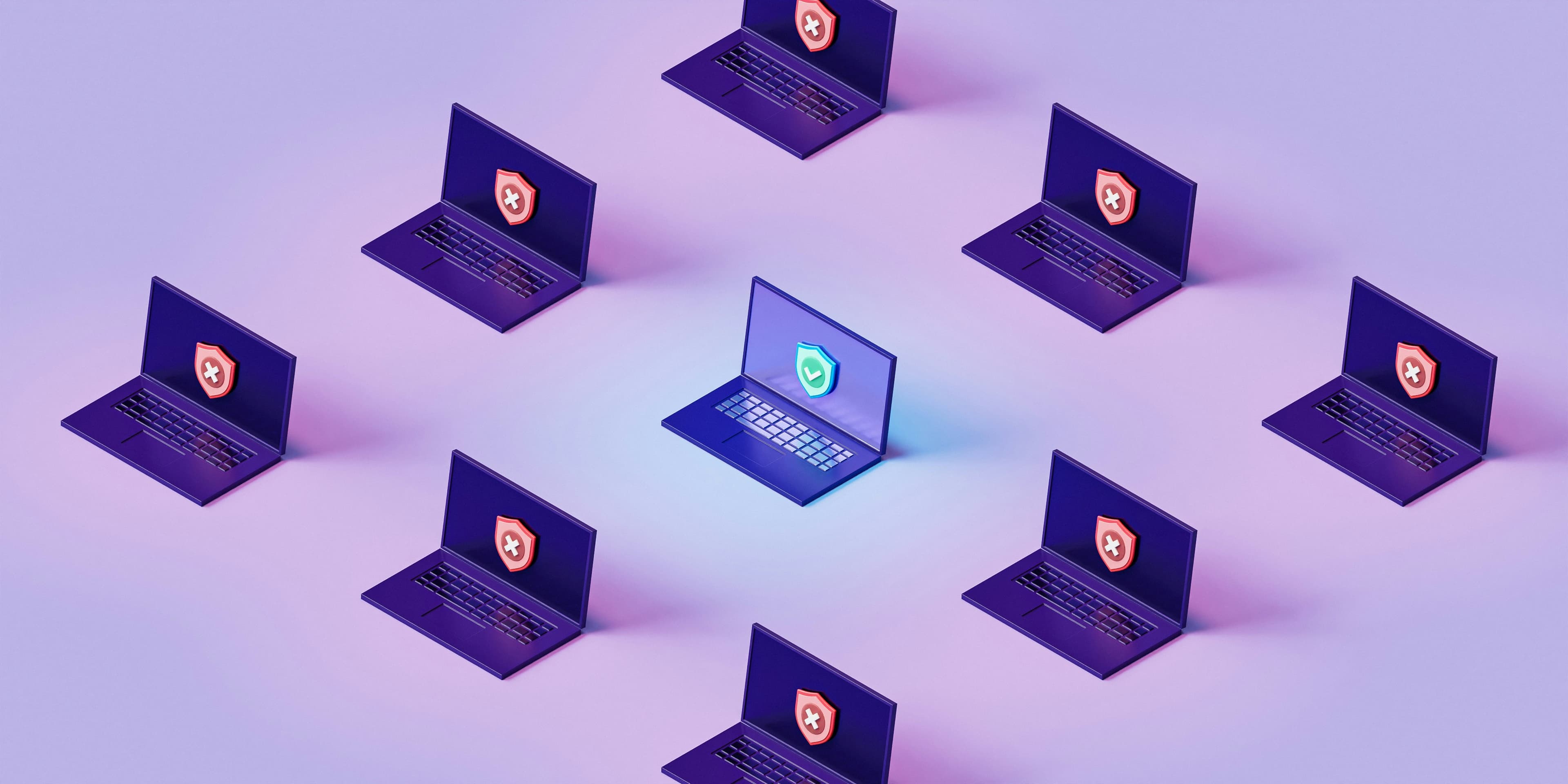 protected laptops on purple